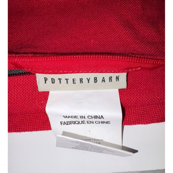 Pottery Barn MERRY CHRISTMAS CHALKBOARD Pillow Cover  20" x 20" Cotton Linen - Picture 7 of 8